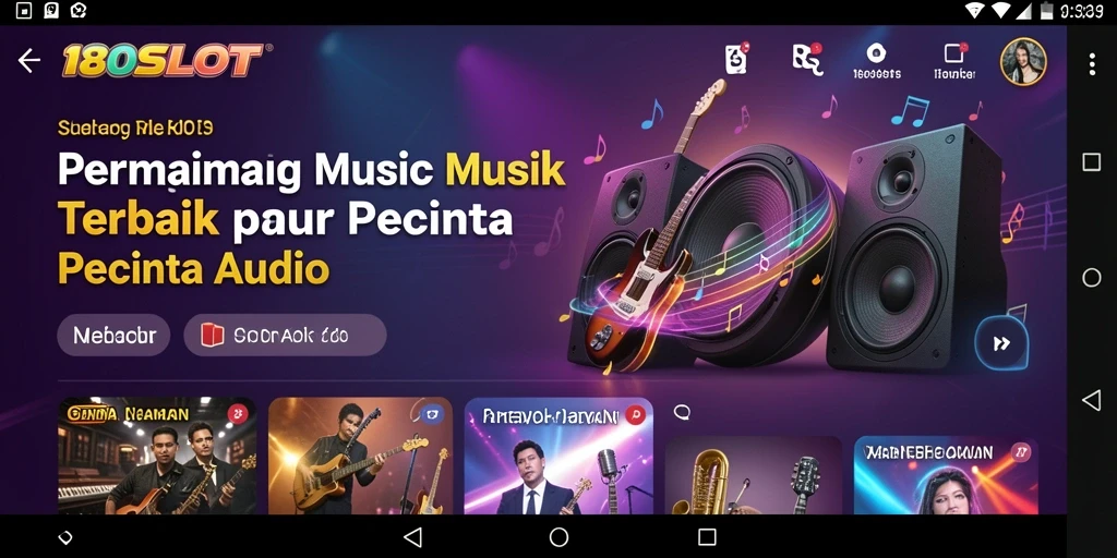 Screenshot utama 180SLOT menampilkan gameplay musik yang seru.