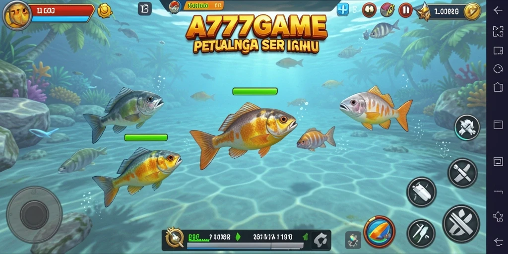 Tampilan memukau dari gameplay A777GAME yang penuh aksi tembak ikan.