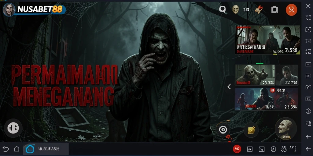 Gameplay menegangkan NUSABET88 dengan suasana horor yang intens.