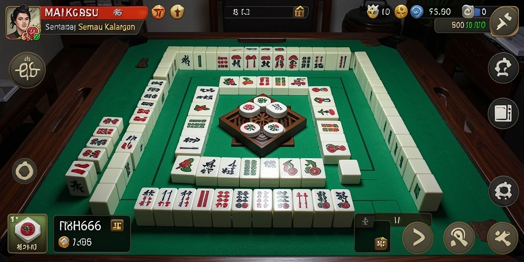 Tangkapan layar utama RR666 dengan gameplay Mahjong yang menarik.