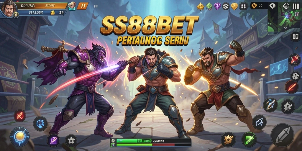 Tangkapan layar dari gameplay SS88BET menunjukkan aksi pertarungan yang intens.